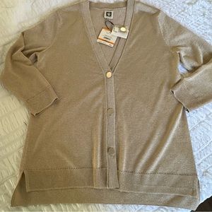 Anne Klein NWT sz S cardigan holiday sweater gold buttons new